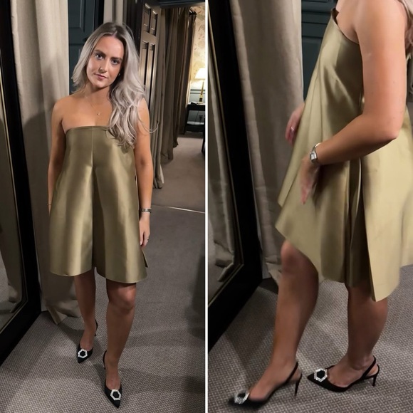 Solace London Gold Strapless Mini Dress - Picture 2 of 16